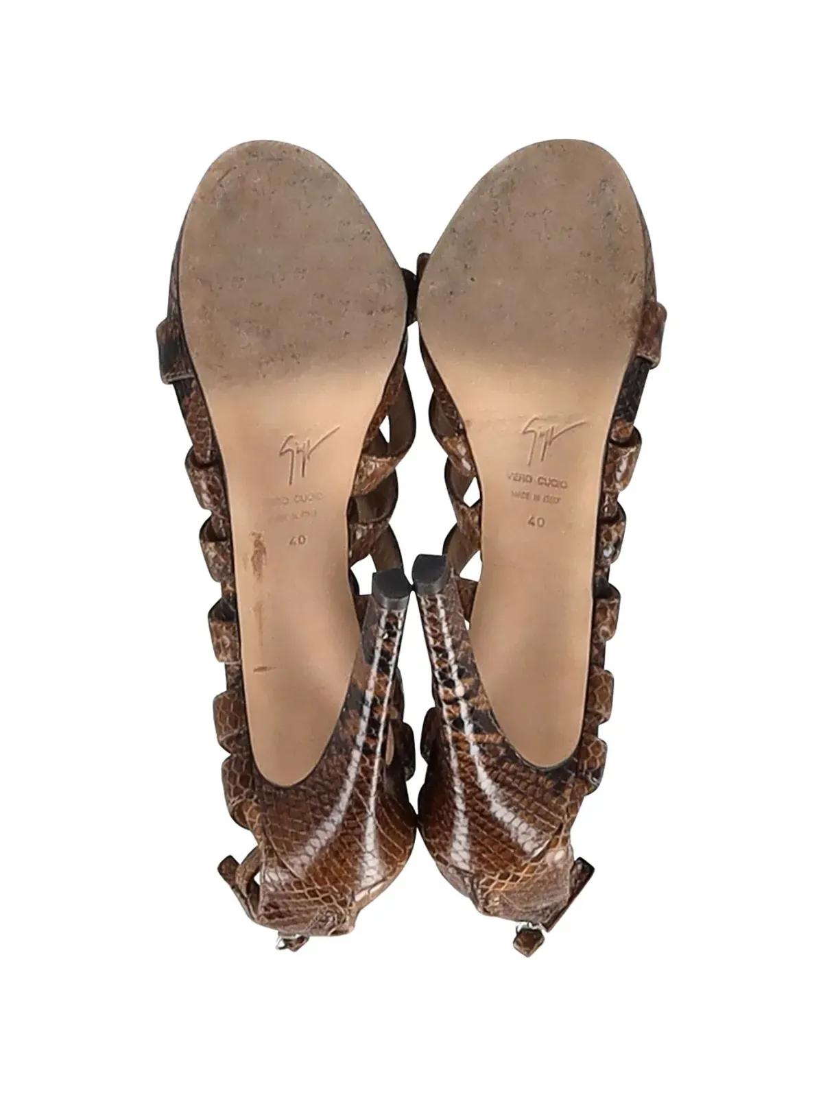 Giuseppe Zanotti Vintage ストラップエンボスレザー サンダル - 画像5