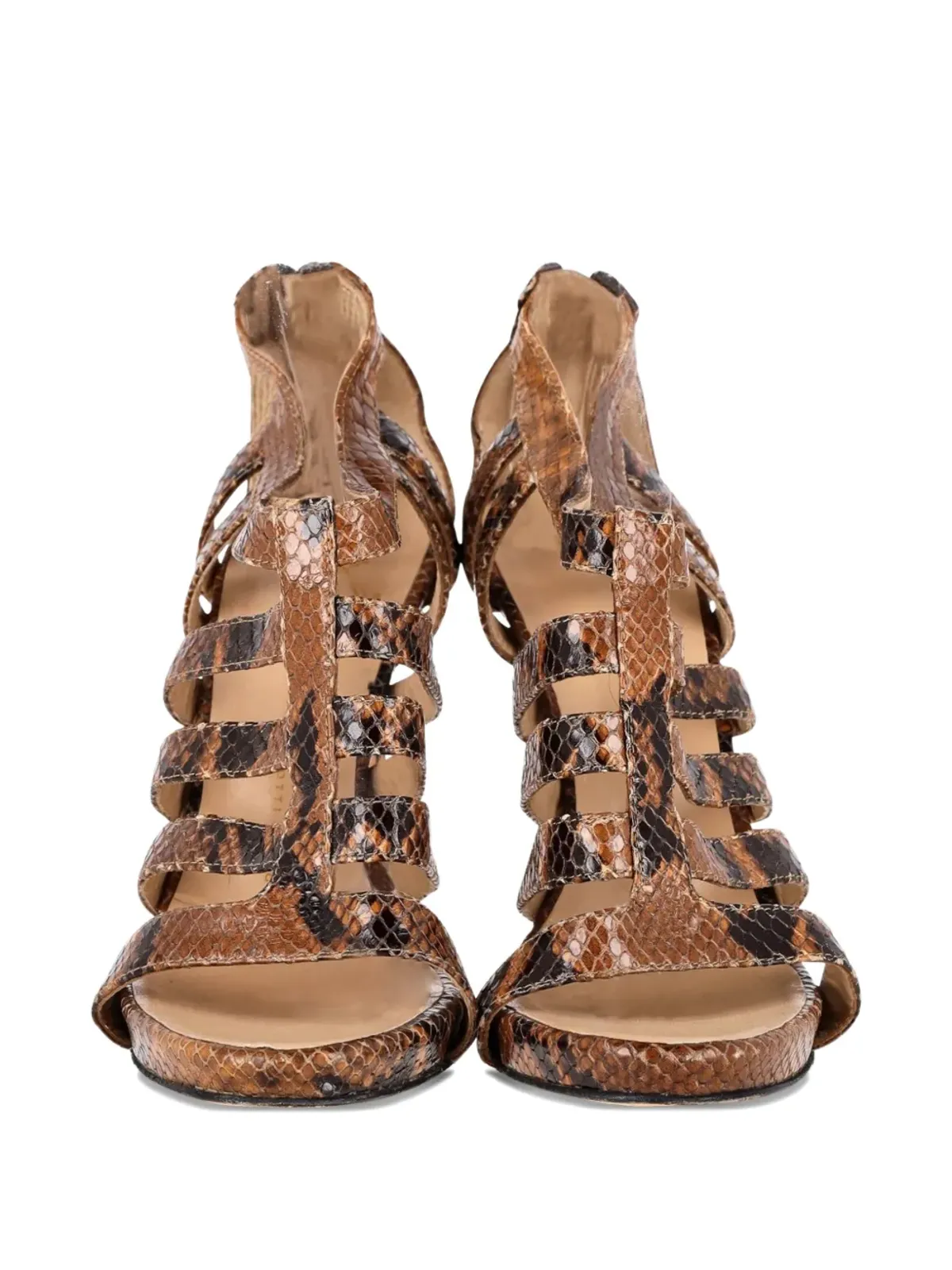 Giuseppe Zanotti Vintage ストラップエンボスレザー サンダル - 画像4