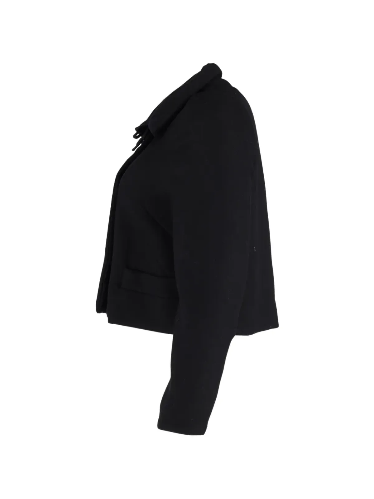 Marni Pre-Owned tie-detail long-sleeve cropped jacket - Black - 画像2