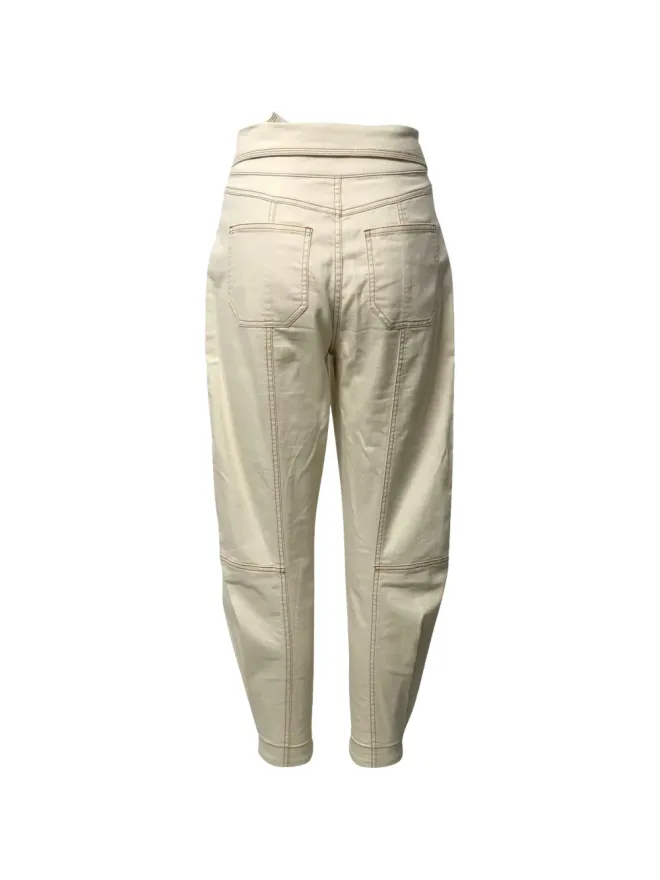 Ulla Johnson Ulla Johnson ベルト付きコントラストステッチパンツ - Neutralsの商品画像