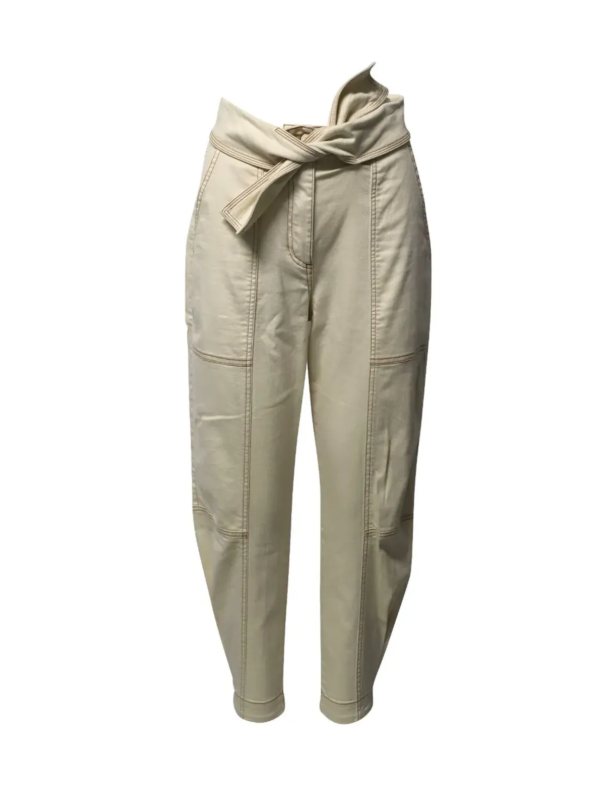 Ulla Johnson ベルト付きコントラストステッチパンツ - Neutrals - 画像2