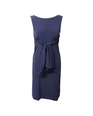Red Valentino Vintage sleeveless belted midi dress - Blue - サムネイル1