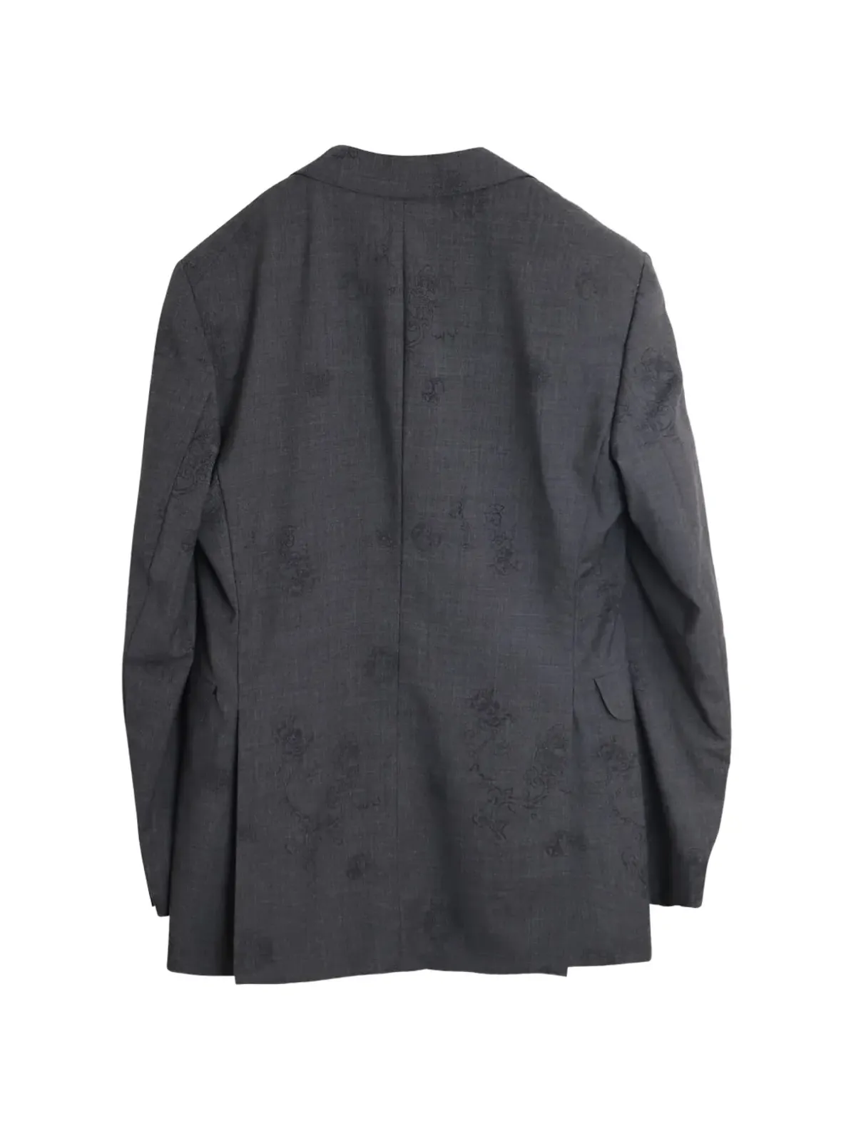 Kenzo Pre-Owned グレーのウール バロック柄 シングルブレストスーツ - 画像2
