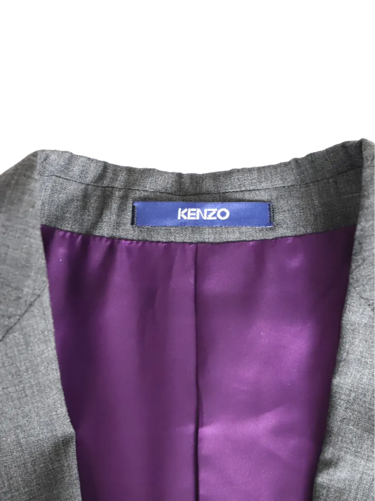 Kenzo Pre-Owned グレーのウール バロック柄 シングルブレストスーツ - 画像4