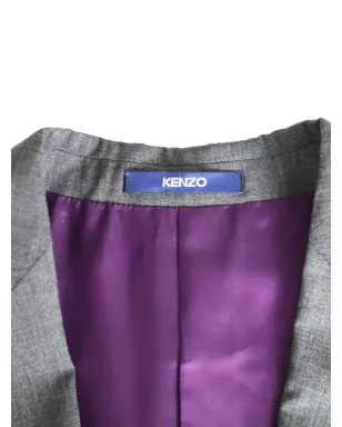 Kenzo Pre-Owned グレーのウール バロック柄 シングルブレストスーツ - サムネイル4