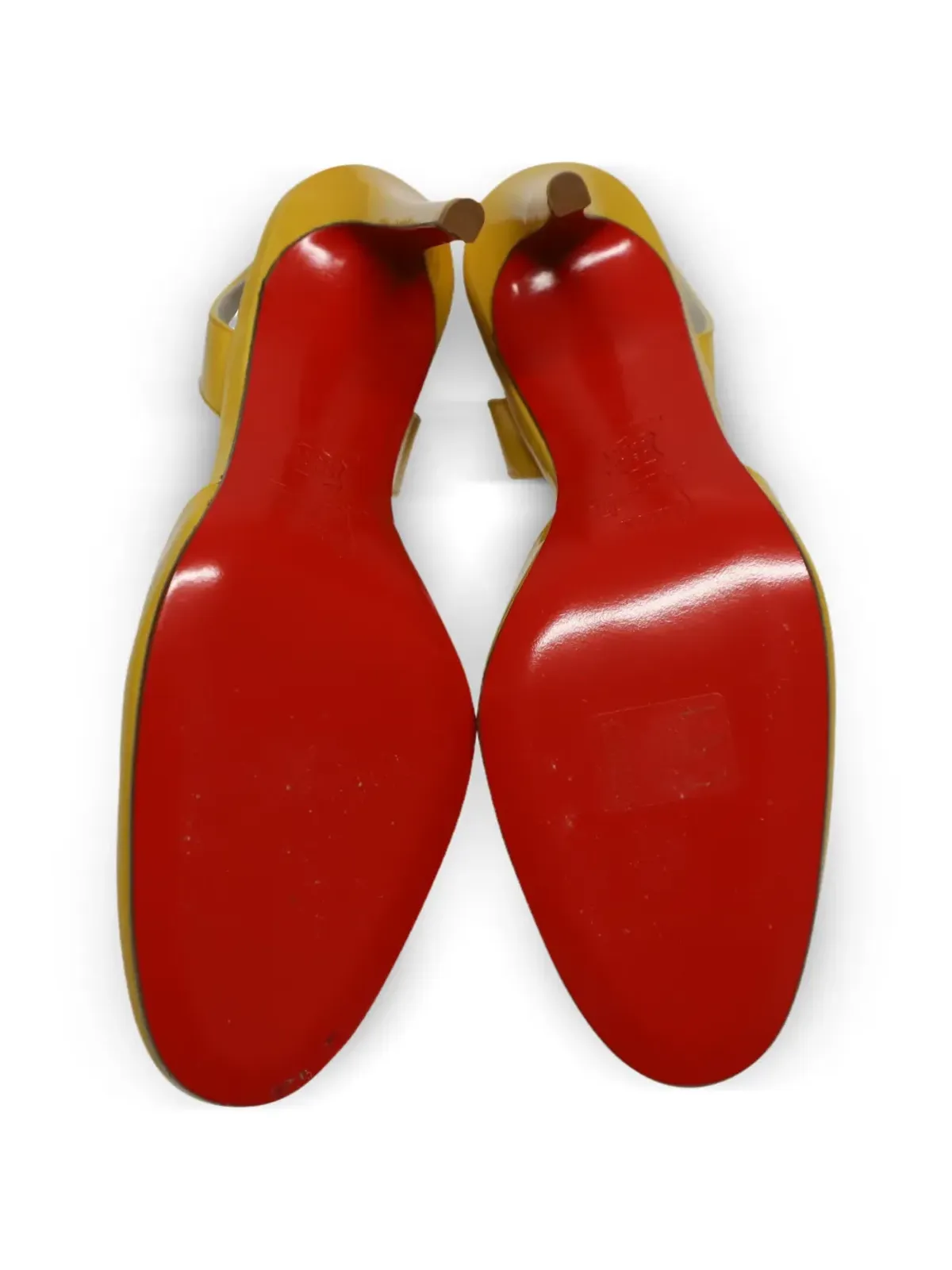 Christian Louboutin Pre-Owned patent-leather slingback pumps - Yellow - 画像5