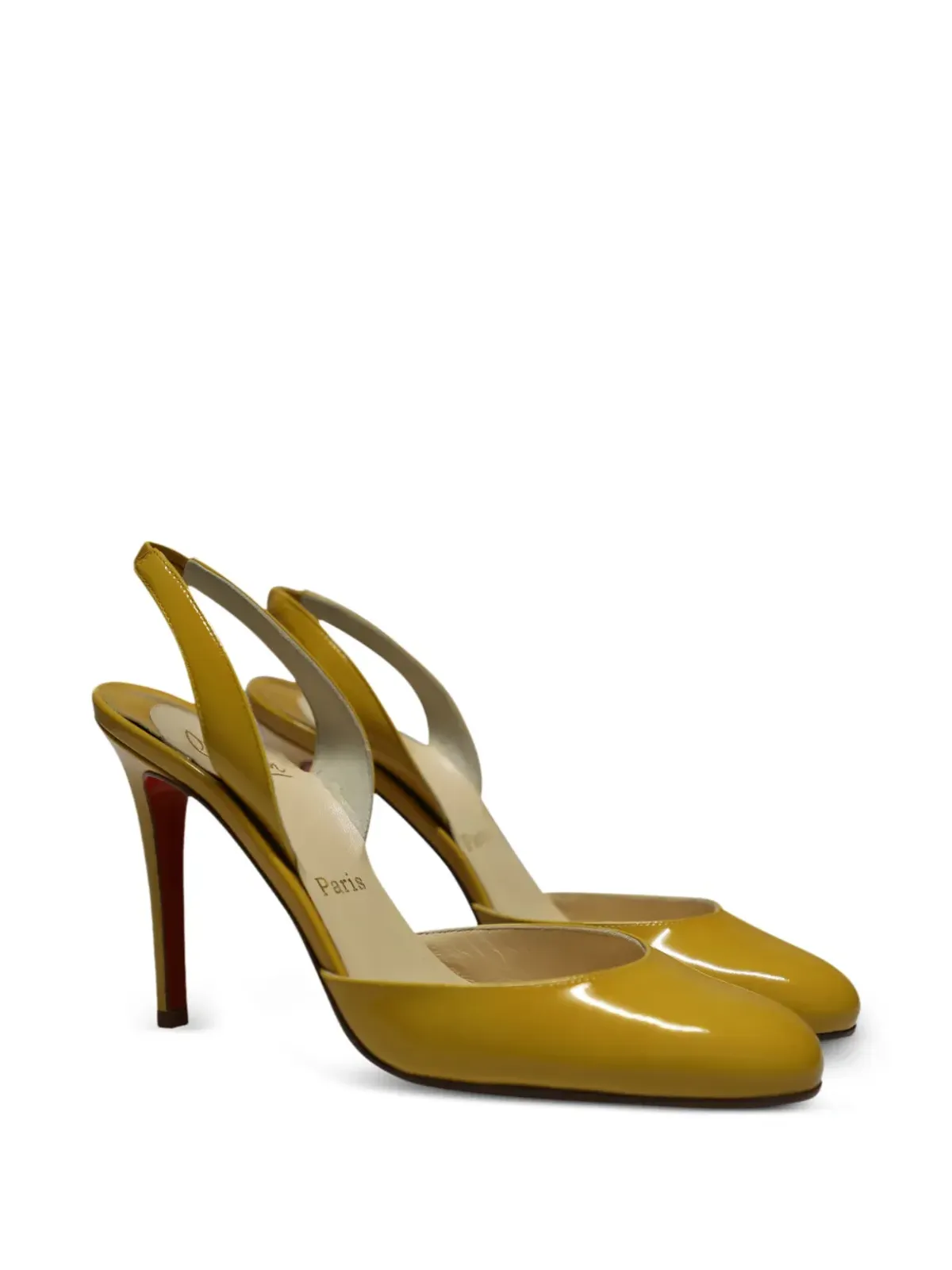 Christian Louboutin Pre-Owned patent-leather slingback pumps - Yellow - 画像2