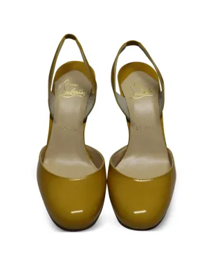 Christian Louboutin Pre-Owned patent-leather slingback pumps - Yellow - サムネイル3