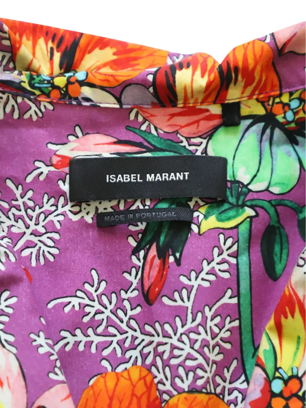 Isabel Marant Vintage 花柄プリント タイウエストシャツ - 画像5