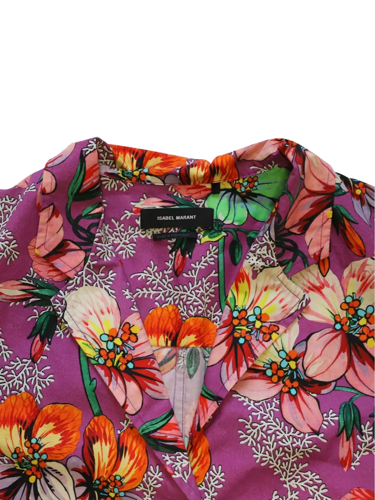 Isabel Marant Vintage 花柄プリント タイウエストシャツ - 画像4