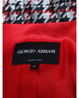 Giorgio Armani Pre-Owned ハウンドトゥース柄シルクブレザー（ホワイト） - サムネイル3