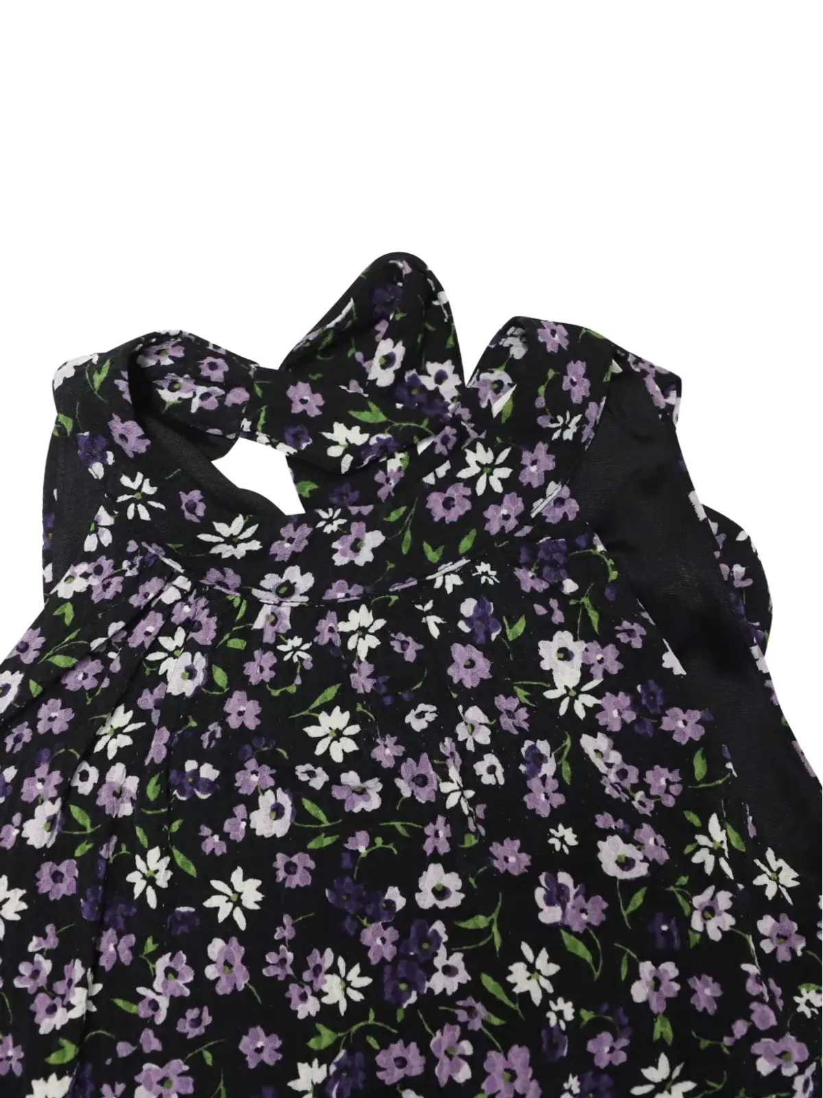 Michael Kors Vintage ホルターネック フローラルプリント ミディドレス ブラック - 画像3