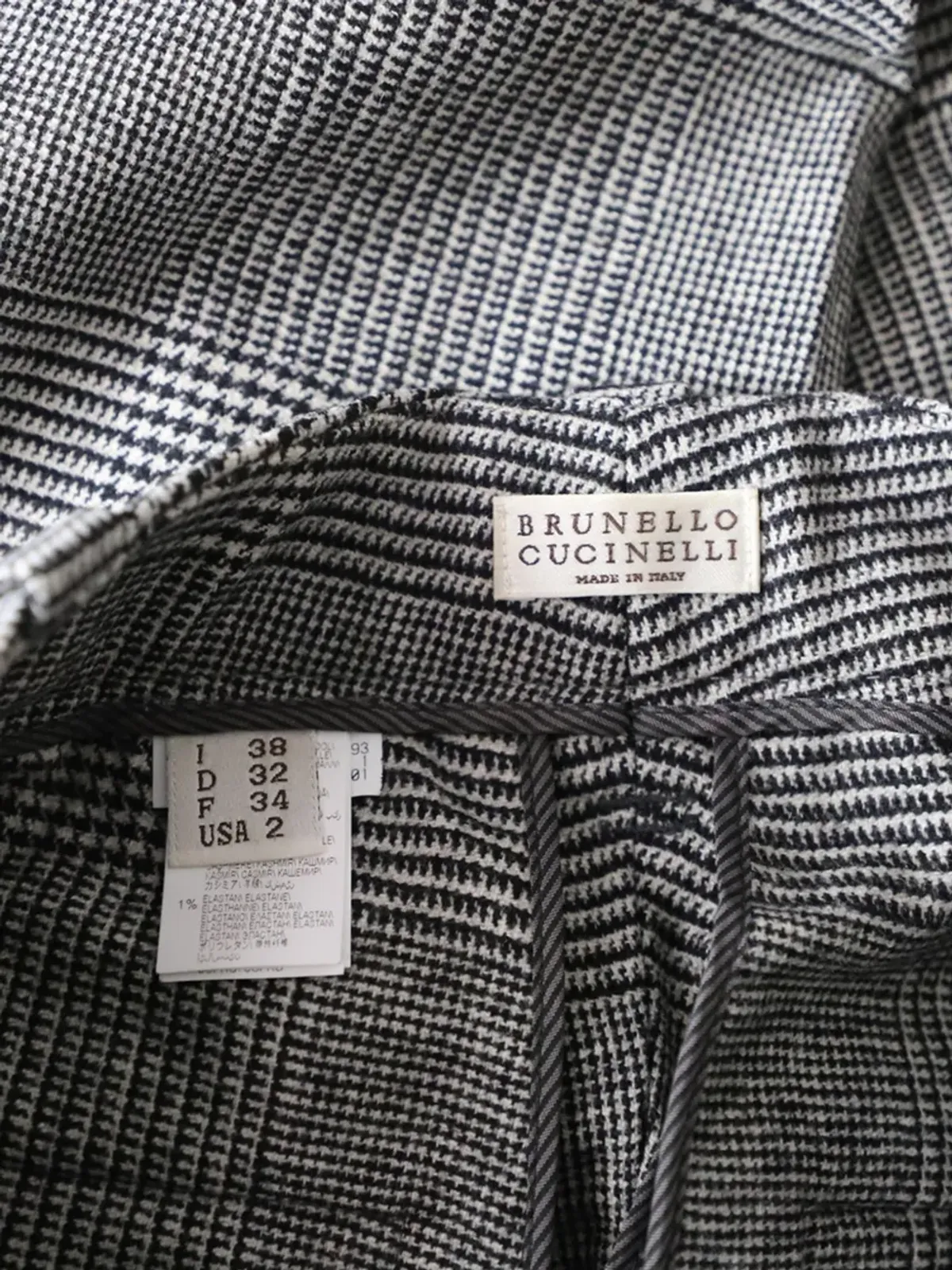 Brunello Cucinelli Vintage Prince Wales grey trousers - 画像3