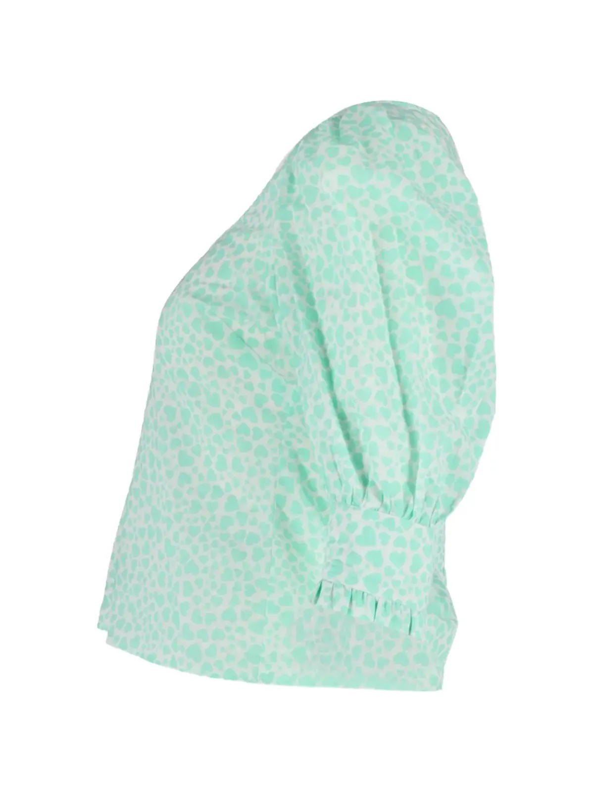 Rixo Emily puff-sleeve printed blouse - Green - 画像3