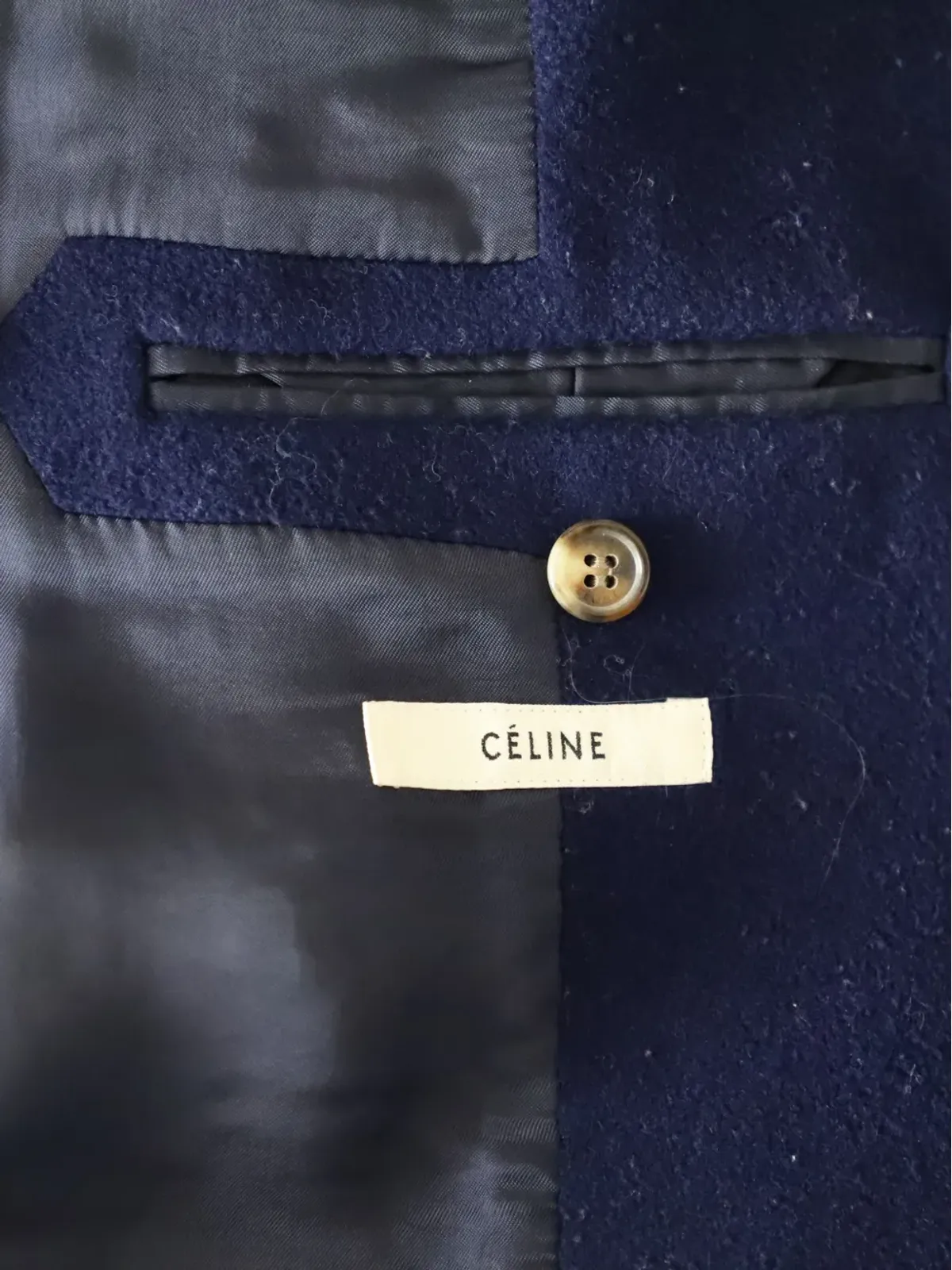 Celine Pre-Owned オープンフロント ウールコート - 画像4