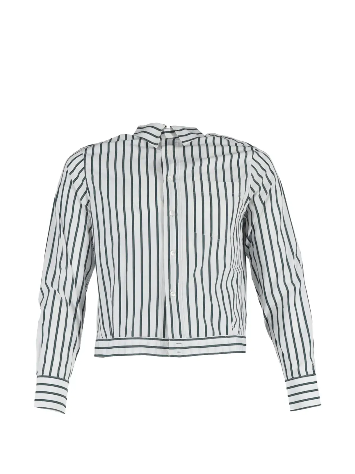 Lanvin Pre-Owned ストライプ柄ボタン付き長袖ブラウス（ホワイト） - 画像1