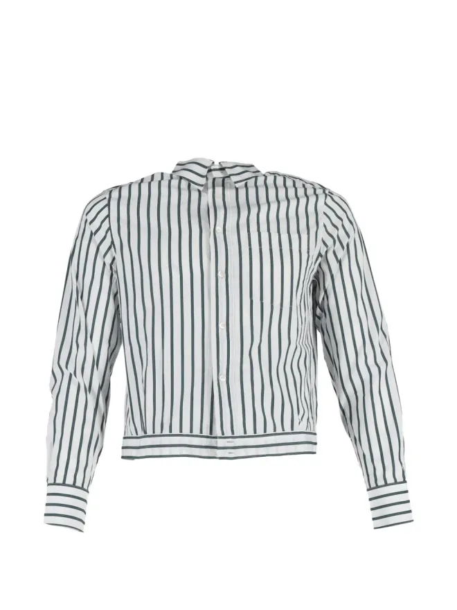 Lanvin Pre-Owned Lanvin Pre-Owned ストライプ柄ボタン付き長袖ブラウス（ホワイト）の商品画像