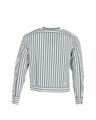 Lanvin Pre-Owned ストライプ柄ボタン付き長袖ブラウス（ホワイト） - サムネイル2