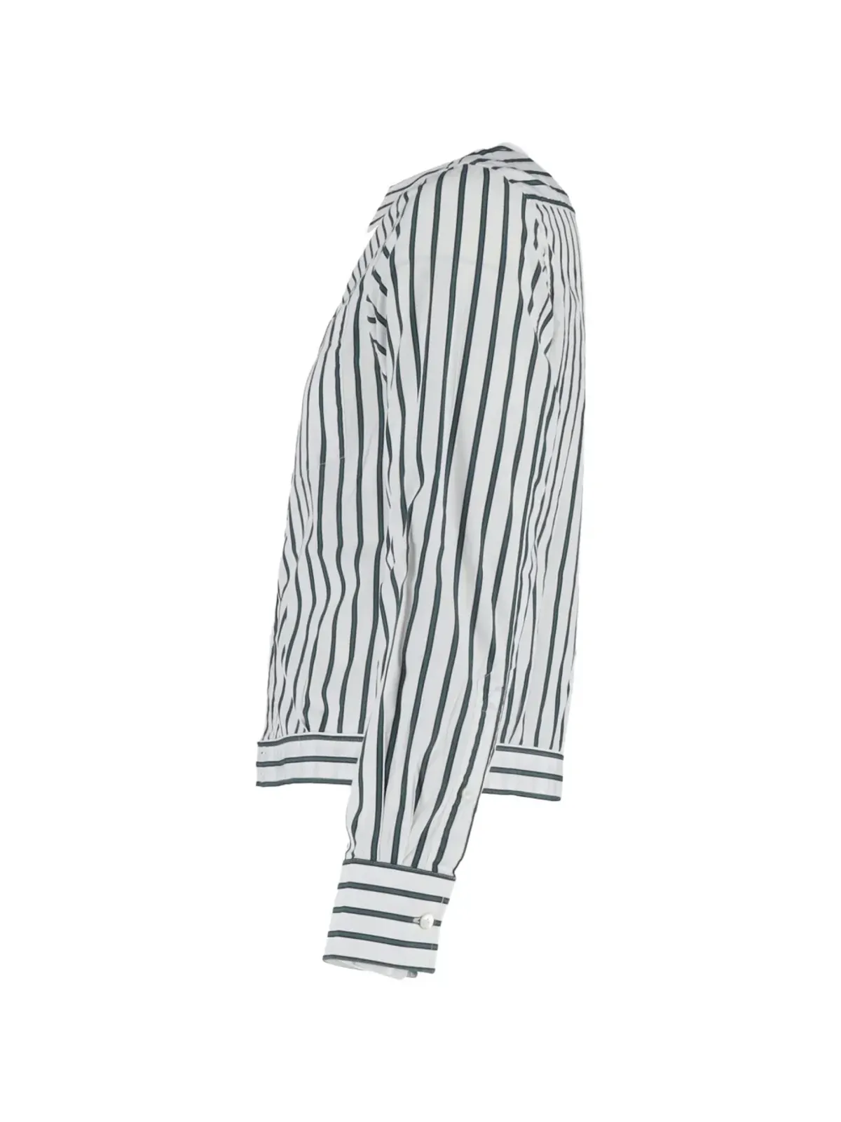 Lanvin Pre-Owned ストライプ柄ボタン付き長袖ブラウス（ホワイト） - 画像3