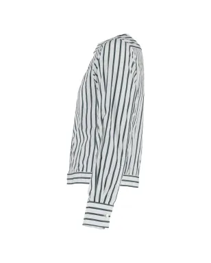 Lanvin Pre-Owned ストライプ柄ボタン付き長袖ブラウス（ホワイト） - サムネイル3