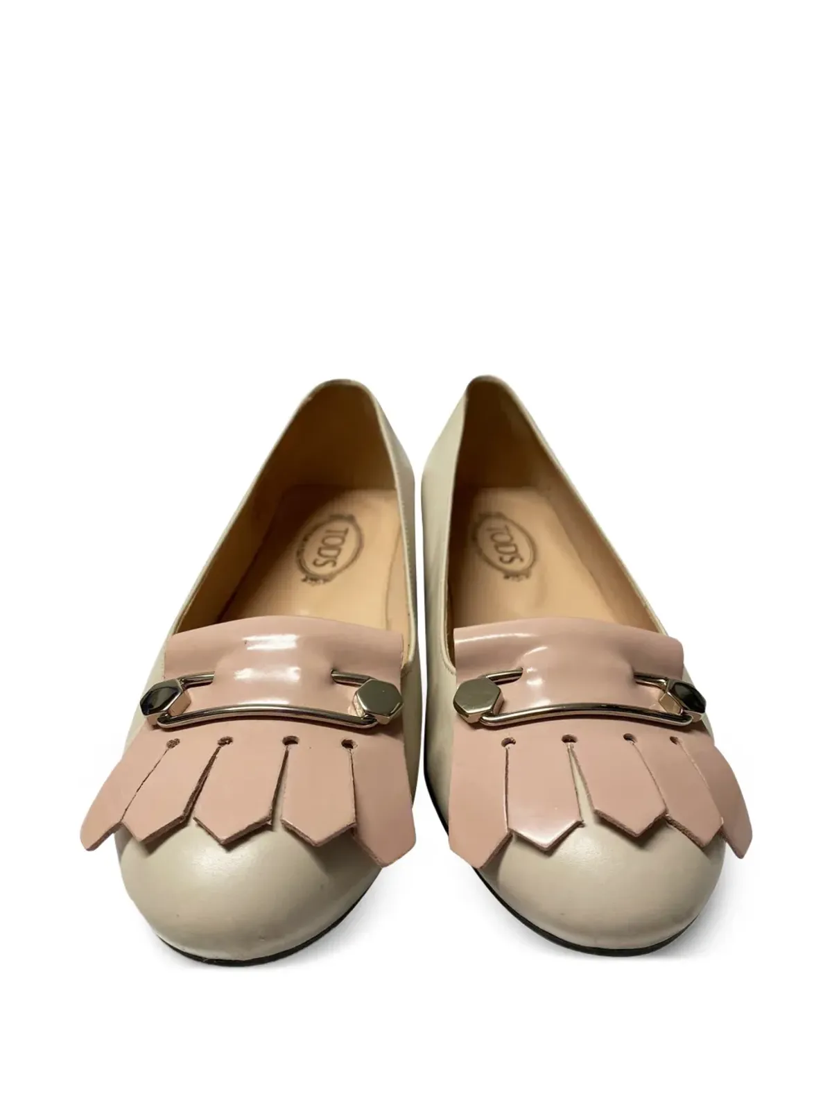 Tod's Vintage fringed ballet flats - Neutrals - 画像4
