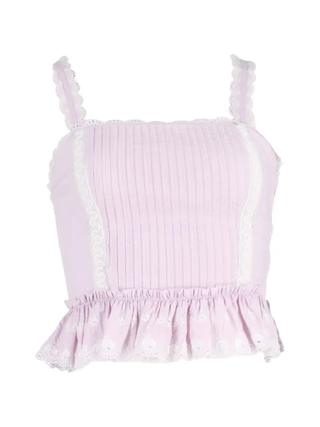 LoveShackFancy LoveShackFancy プリーツビスチェトップの商品画像