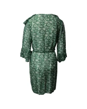 Carolina Herrera Vintage 花柄フリルドレス - サムネイル2