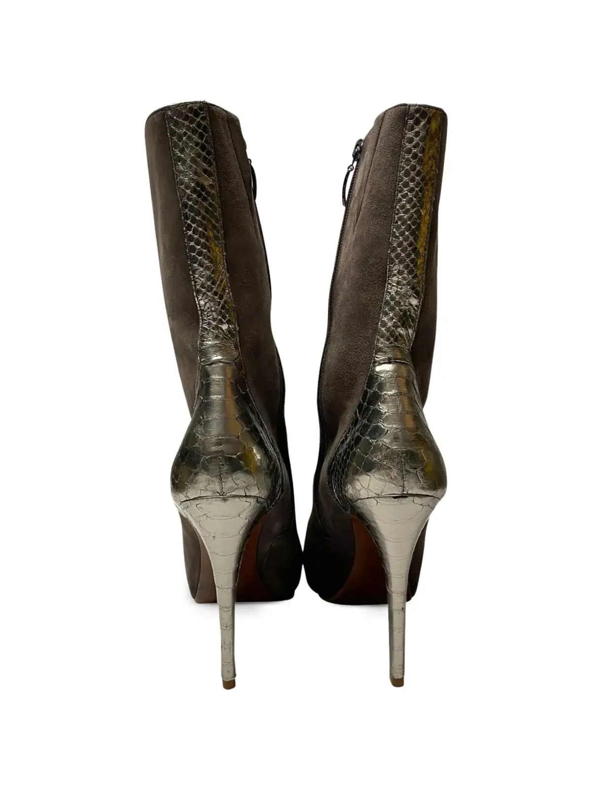 Alexandre Birman プラットフォームスネークスキン アンクルブーツ - 画像3