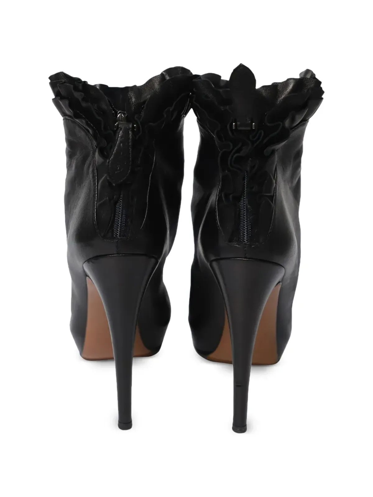 Alaïa Pre-Owned ラッフルド・ハイヒールブーツ - ブラック - 画像3