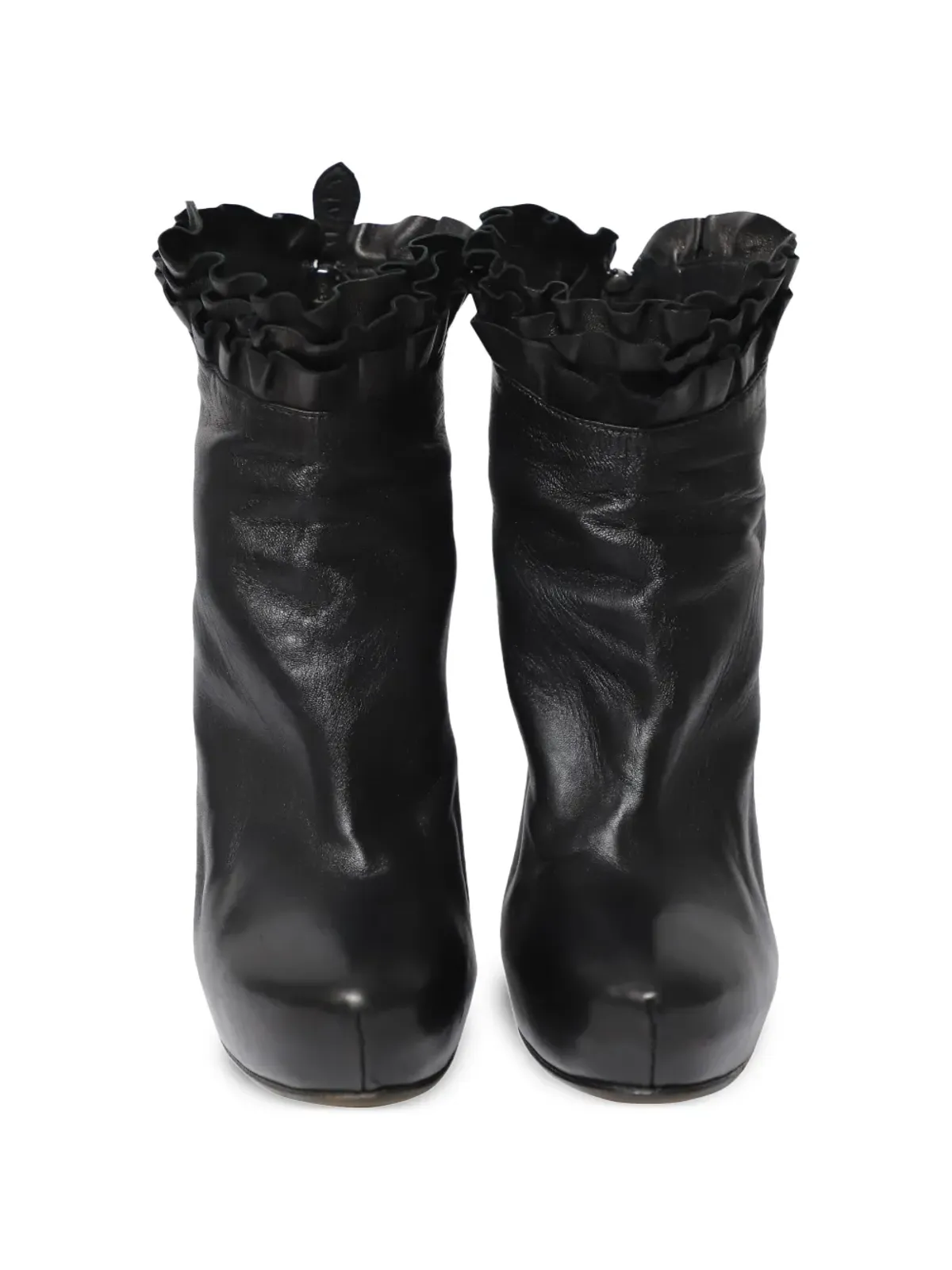Alaïa Pre-Owned ラッフルド・ハイヒールブーツ - ブラック - 画像4