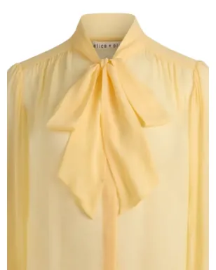 alice + olivia Thayer pussy-bow blouse - Yellow - サムネイル2