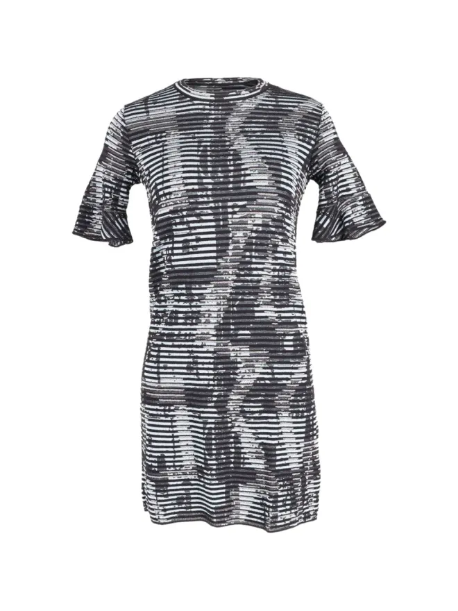 Missoni Pre-Owned Missoni Pre-Owned プリント丸首ミニドレス - ブラックの商品画像
