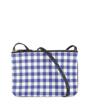 Celine Pre-Owned トリオ・ギンガム・クロスボディバッグ - Blue - サムネイル1