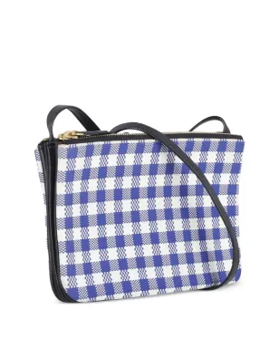 Celine Pre-Owned トリオ・ギンガム・クロスボディバッグ - Blue - サムネイル3