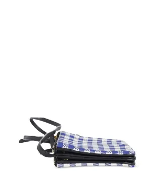 Celine Pre-Owned トリオ・ギンガム・クロスボディバッグ - Blue - サムネイル4