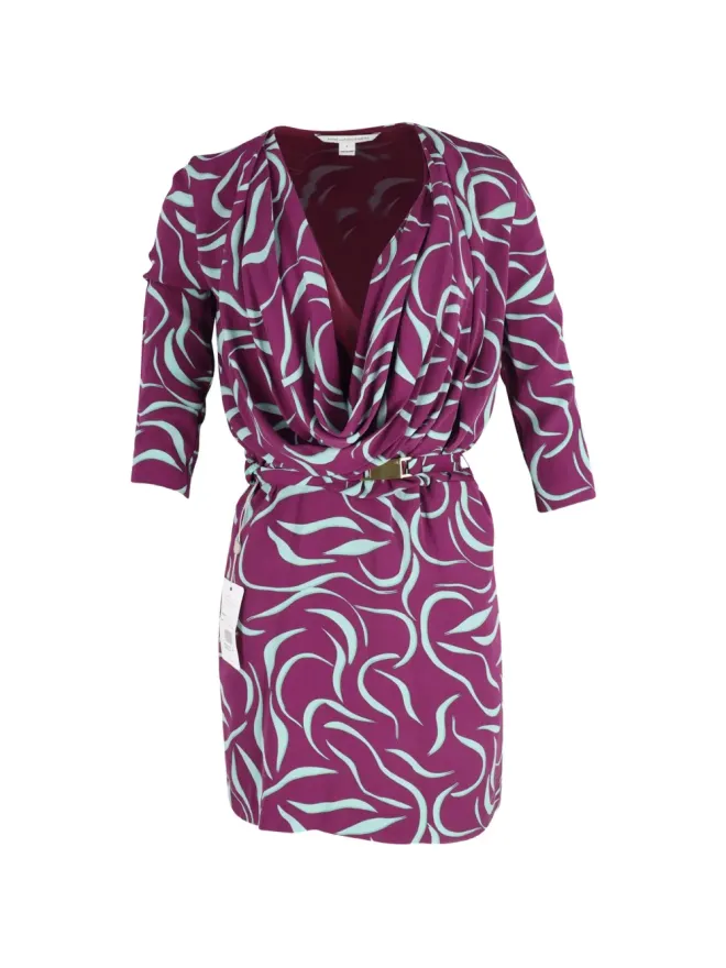 Diane Von Furstenberg Vintage Diane Von Furstenberg Vintage Danil カウルネック・ベルト付きドレスの商品画像