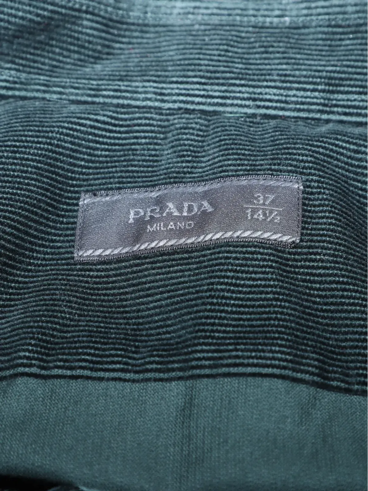 Prada Pre-Owned コーデュロイボタンシャツ - グリーン - 画像3