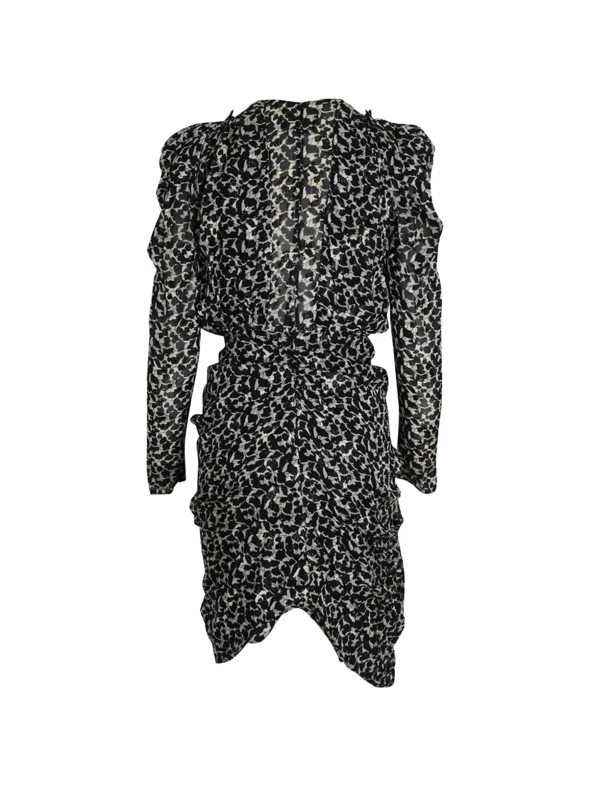 Isabel Marant Vintage フィル・クーペ ルシュド プリント ドレス ブラック - 画像2