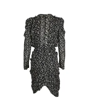 Isabel Marant Vintage フィル・クーペ ルシュド プリント ドレス ブラック - サムネイル2