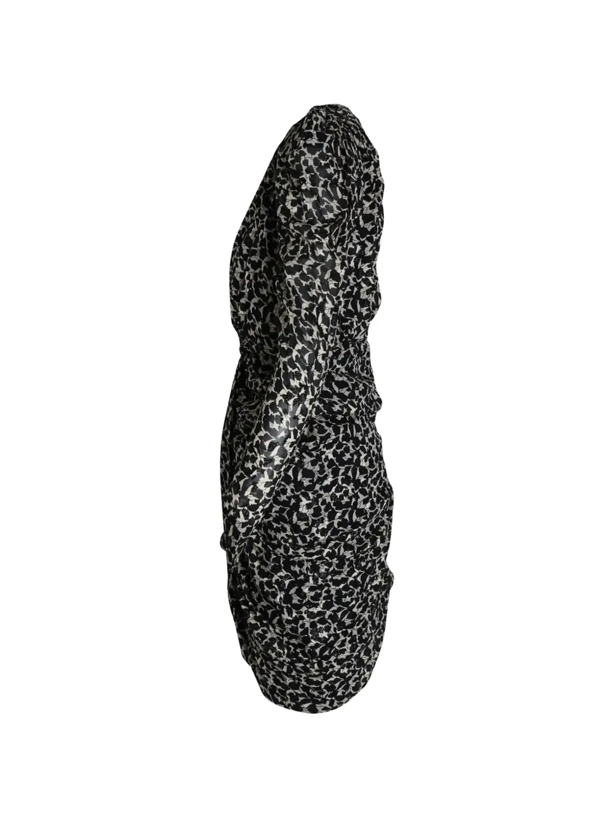 Isabel Marant Vintage フィル・クーペ ルシュド プリント ドレス ブラック - 画像3