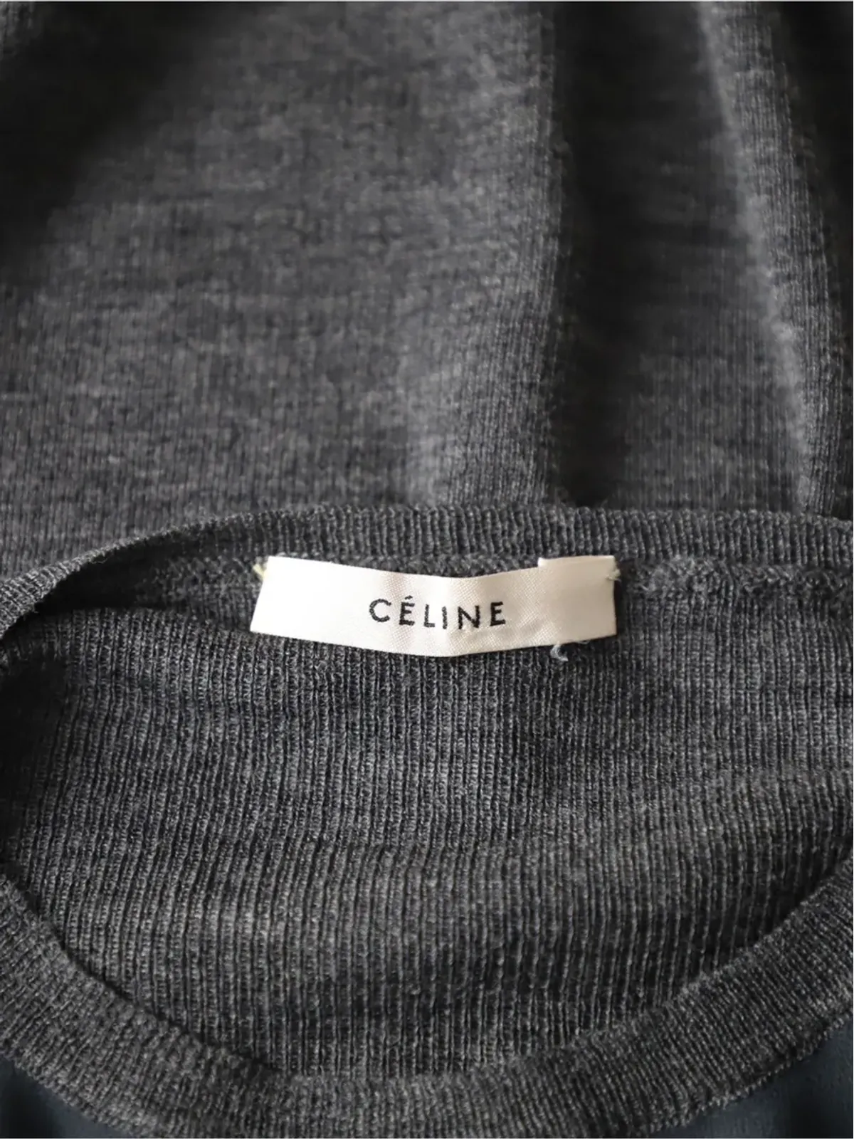 Celine Pre-Owned シアーパネル長袖トップス - グレー - 画像4
