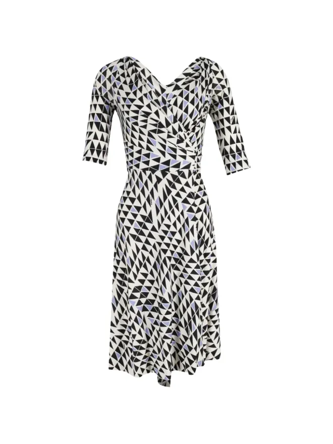 Diane Von Furstenberg Vintage Diane Von Furstenberg Vintage Penna geometric-print wrap dress - Whiteの商品画像