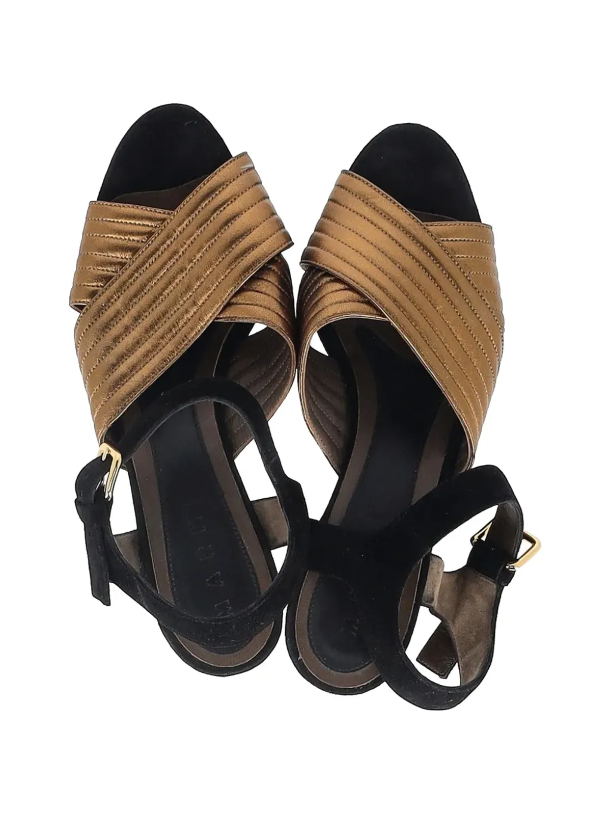 Marni Pre-Owned クロスストラップ・プラットフォームサンダル - ゴールド - 画像5
