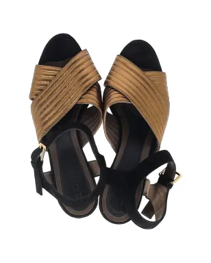 Marni Pre-Owned クロスストラップ・プラットフォームサンダル - ゴールド - サムネイル5