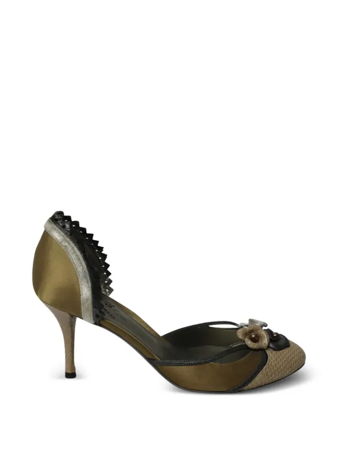 Bottega Veneta Pre-Owned Bottega Veneta ビンテージ 蛇皮型押し花モチーフパンプスの商品画像