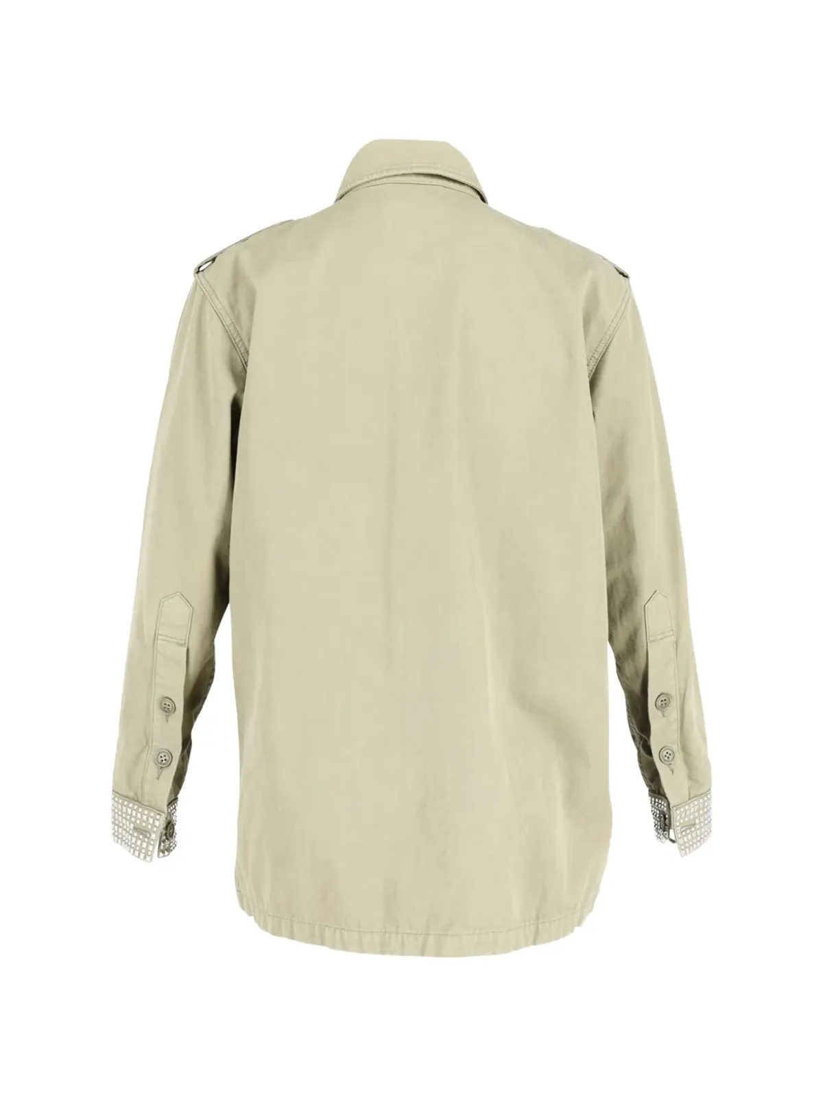 Saint Laurent Pre-Owned クリスタル装飾のカフス付きミリタリージャケット - Green - 画像2