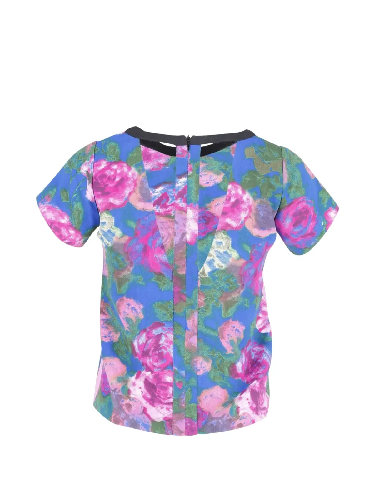 SANDRO カットアウト花柄プリントTシャツ ブルー - 画像2