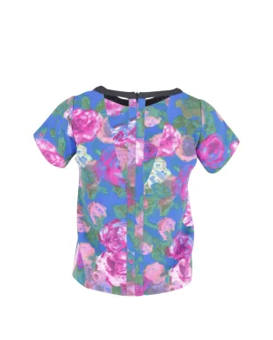 SANDRO カットアウト花柄プリントTシャツ ブルー - サムネイル2