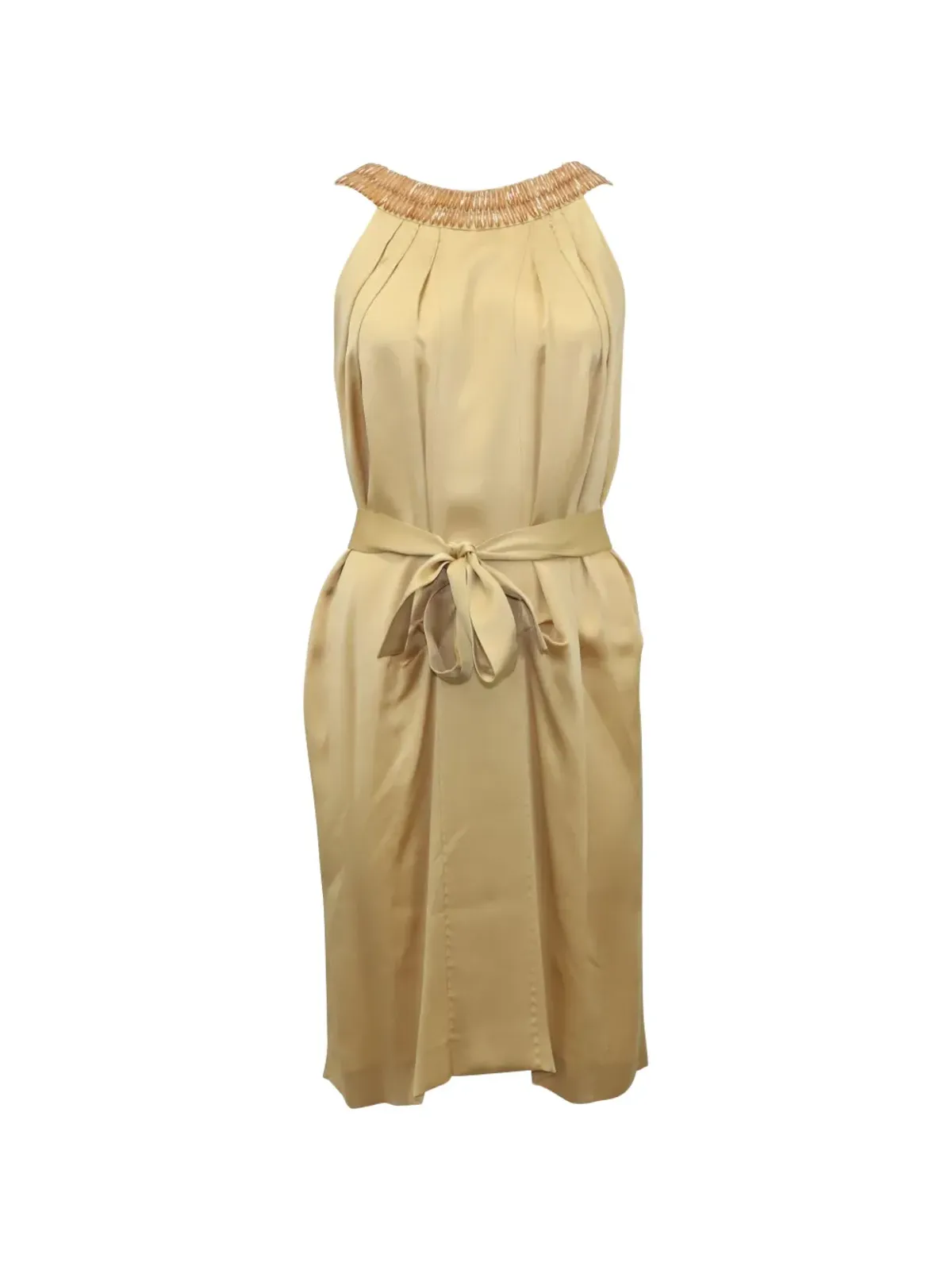 Alberta Ferretti Vintage プリーツベルトドレス - 画像1