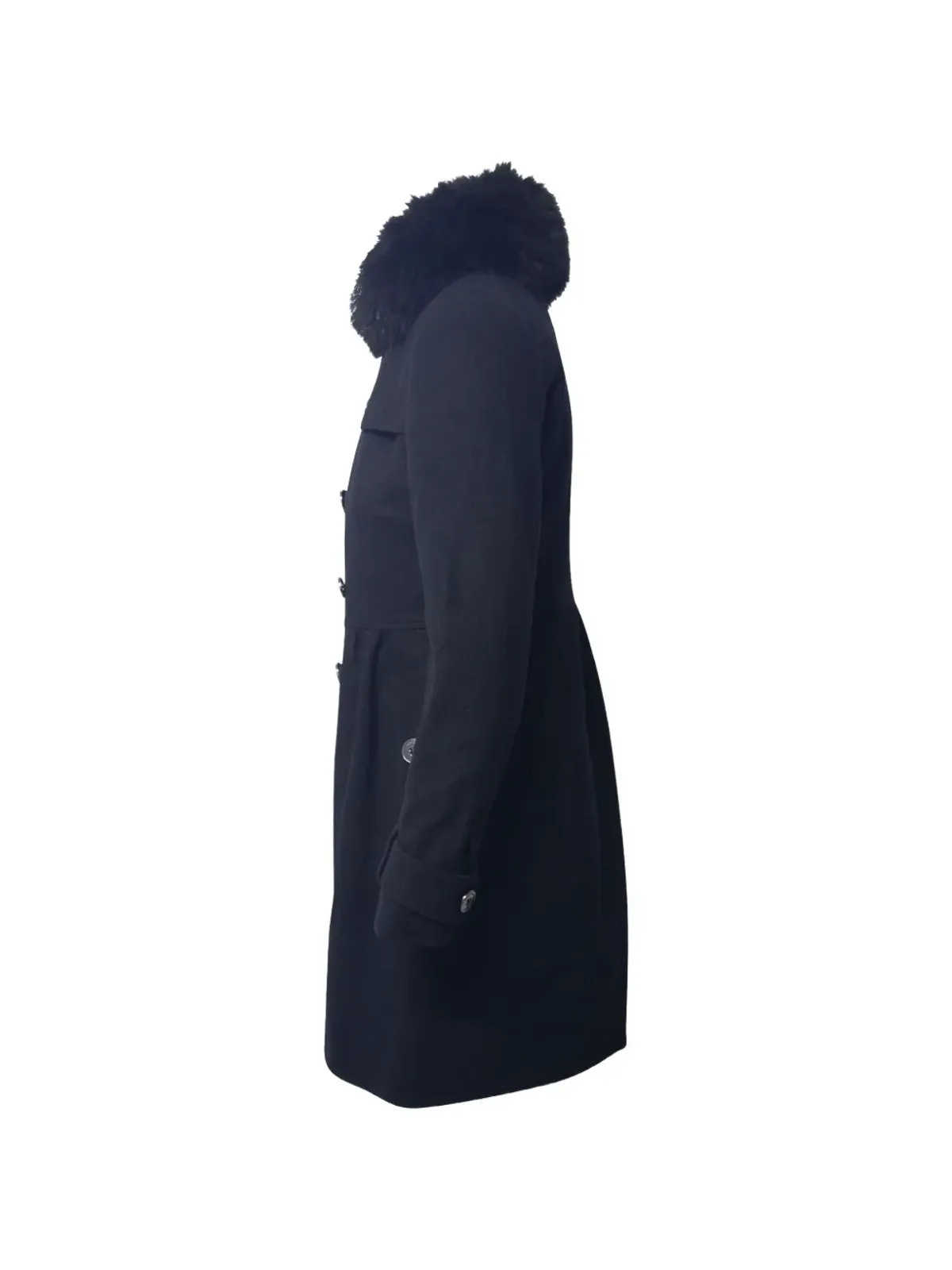 Burberry Pre-Owned ファー衿付きダブルブレストコート - 画像3